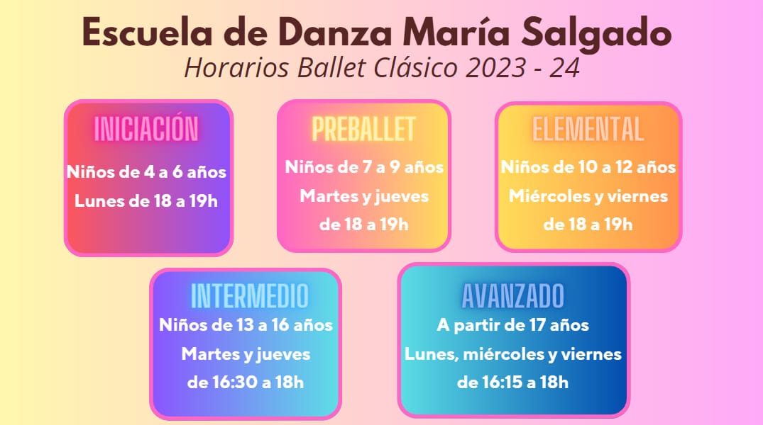 horarios clases de ballet Maria Salgado